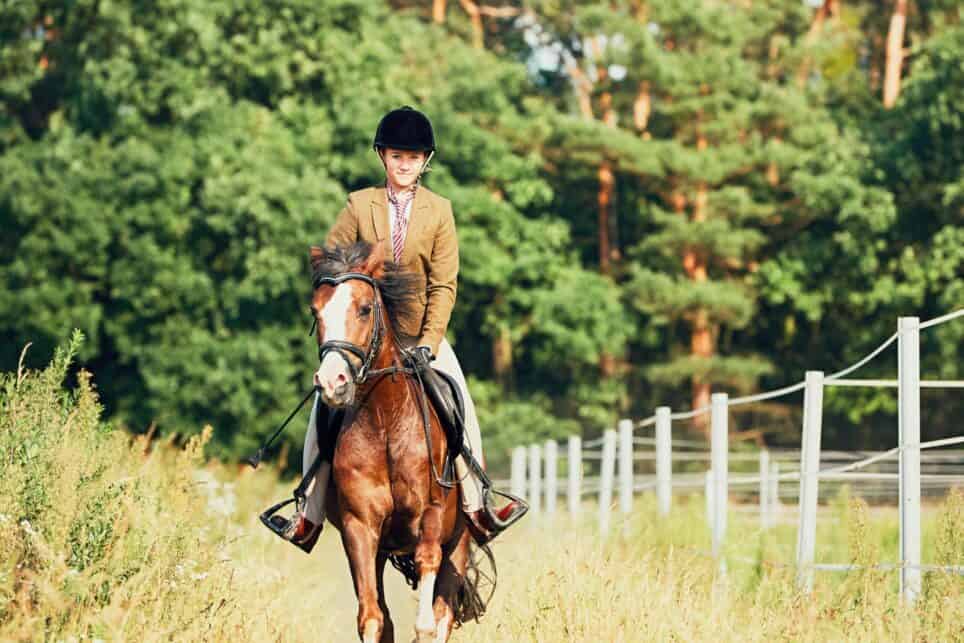 riding on a horse stirrup