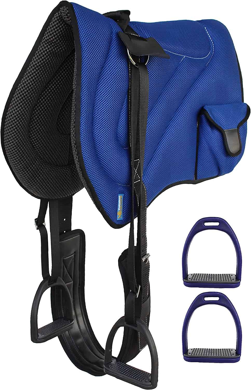 Riders Choice Aztec Green Bareback Saddle Pad – With Removable Stirrups, Adjustable Horse Size, Western Style, Made In USA