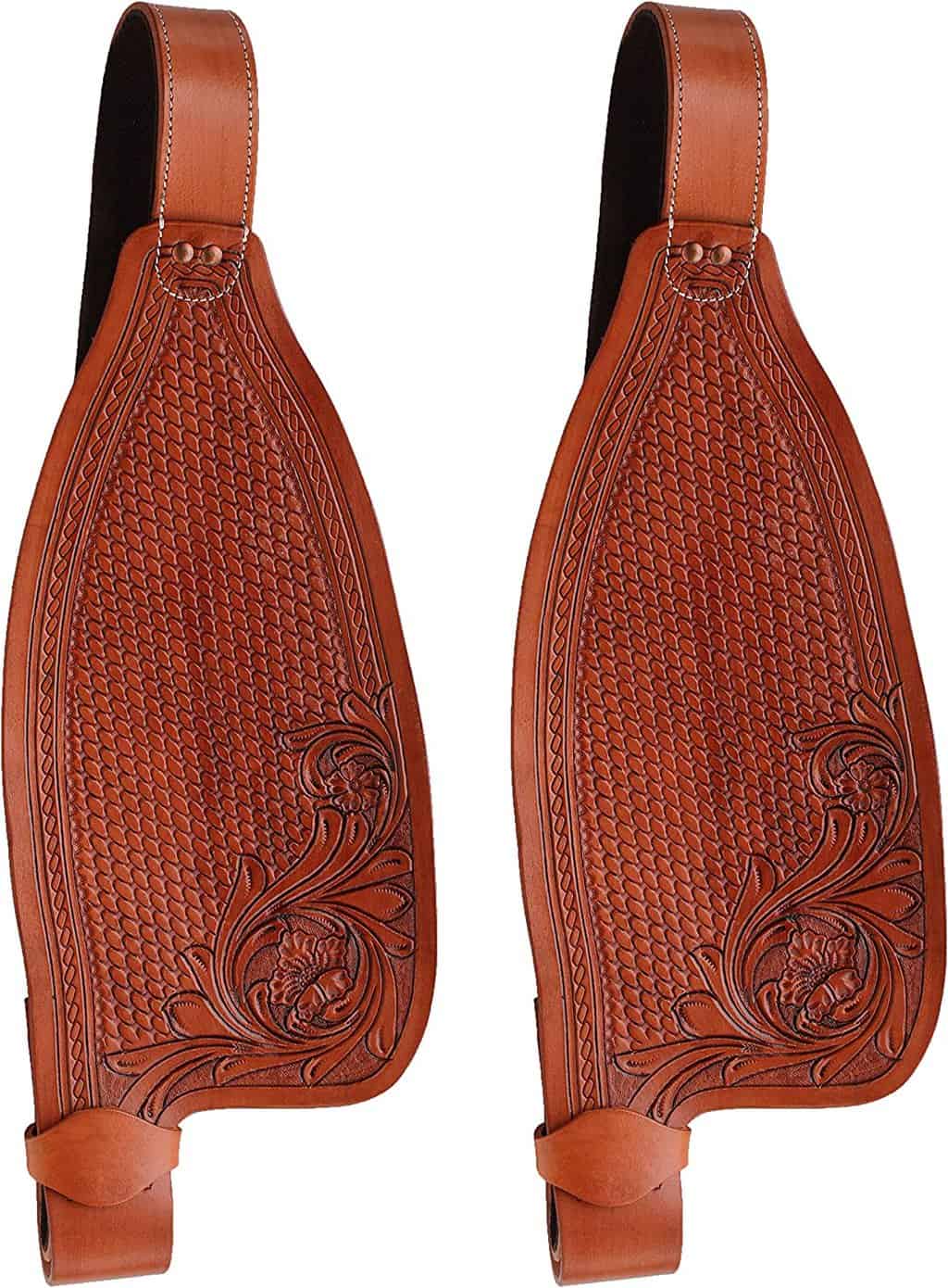 CHALLENGER Horse Western Leather Replacement Saddle Fenders Pair 52FenderV