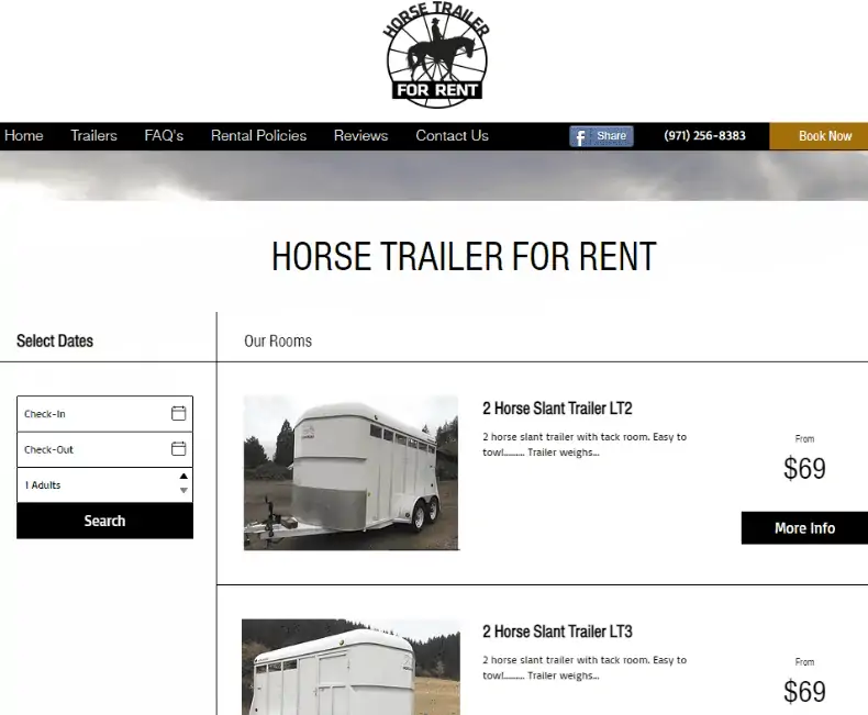 horse trailer for rent