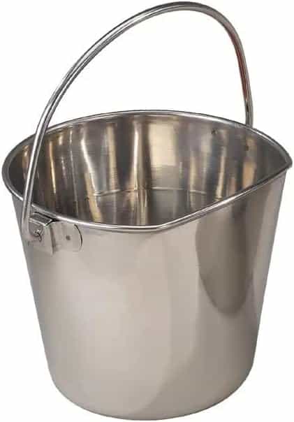 MPP Flat Sided Hanging Feeding Pail Snag Free Heavy Duty Stainless Steel